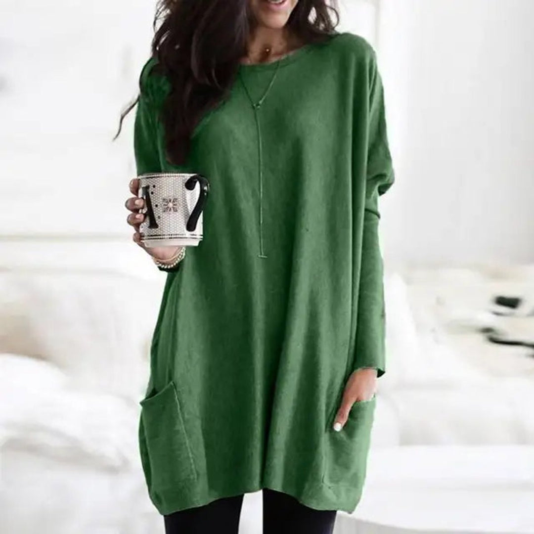 Women's Oversized Pocket Top | Crew Neck