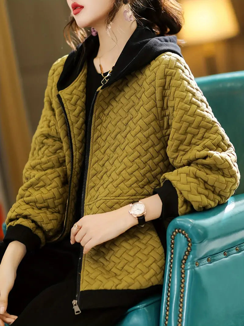 Women's Quilted Hooded Winter Jacket | Zip Up