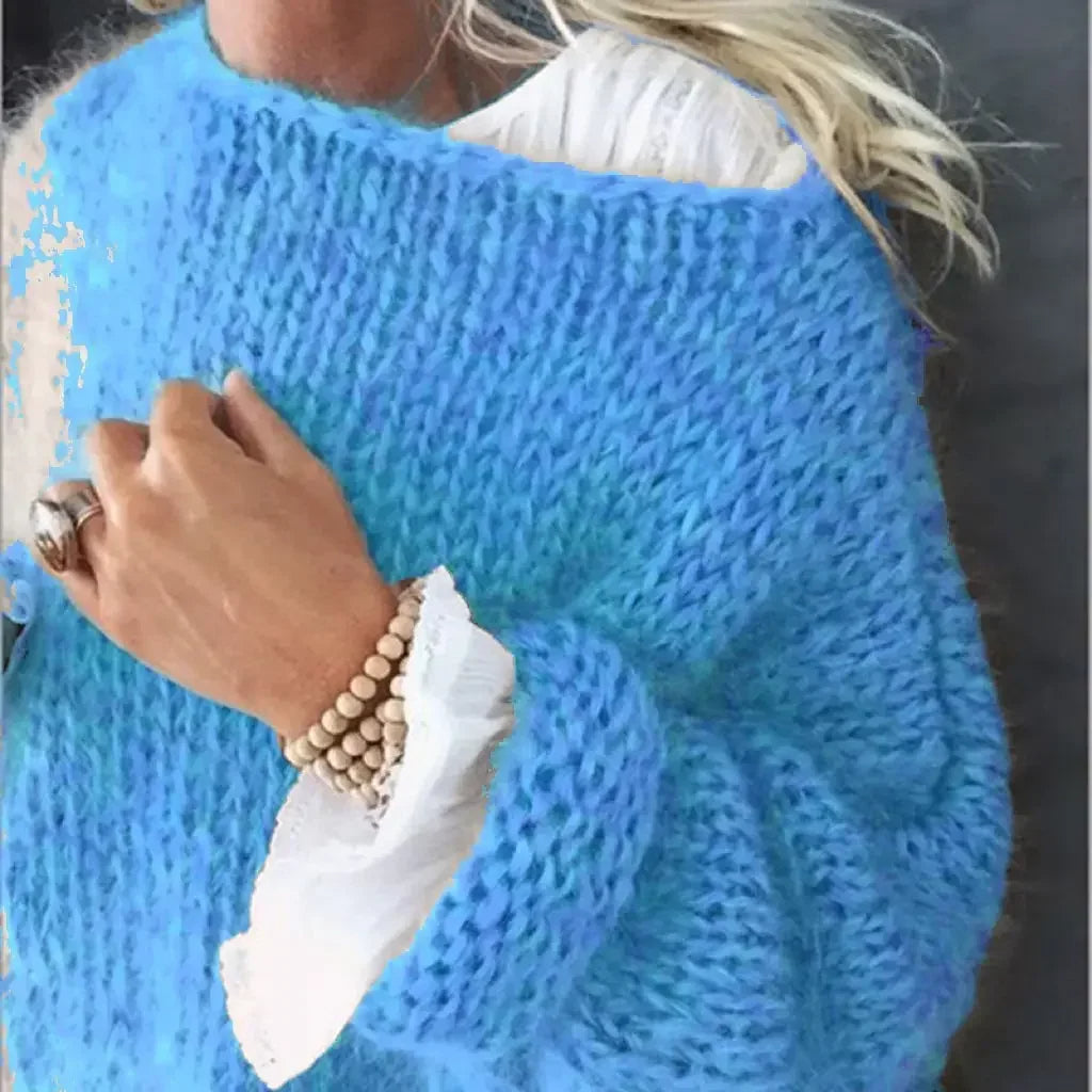Women's Oversized Fuzzy Knit Sweater | Winter