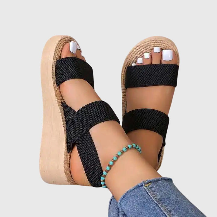 Women's Chique Open Toe Thick Sole Sandals | Ankle Strap