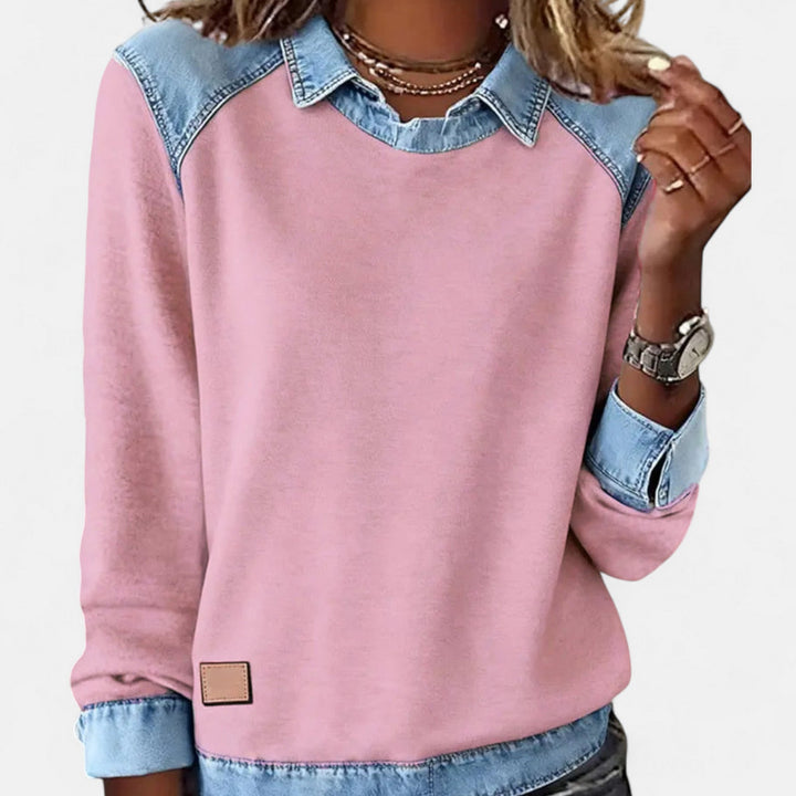 Women's Contrast Collar Sweatshirt | Casual