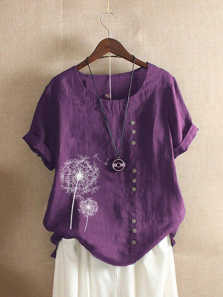 Women's Round Neck Blouse | Short Sleeve