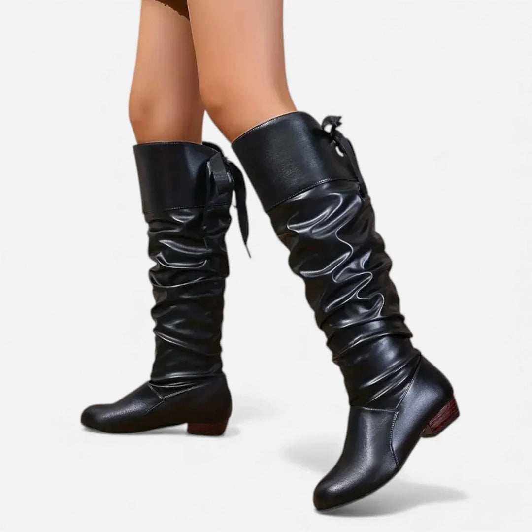 Women's Slouch Knee High Boots | Heel
