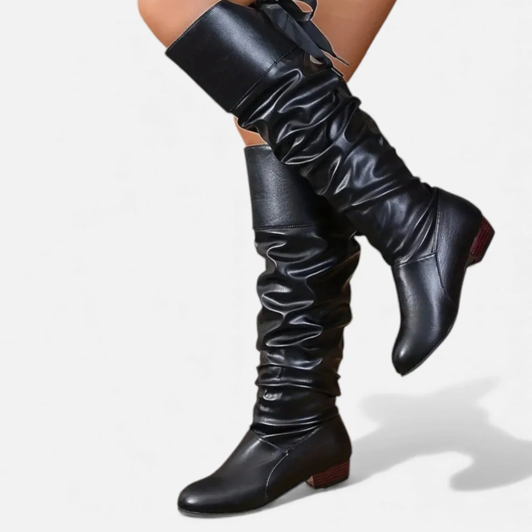 Women's Slouch Knee High Boots | Heel