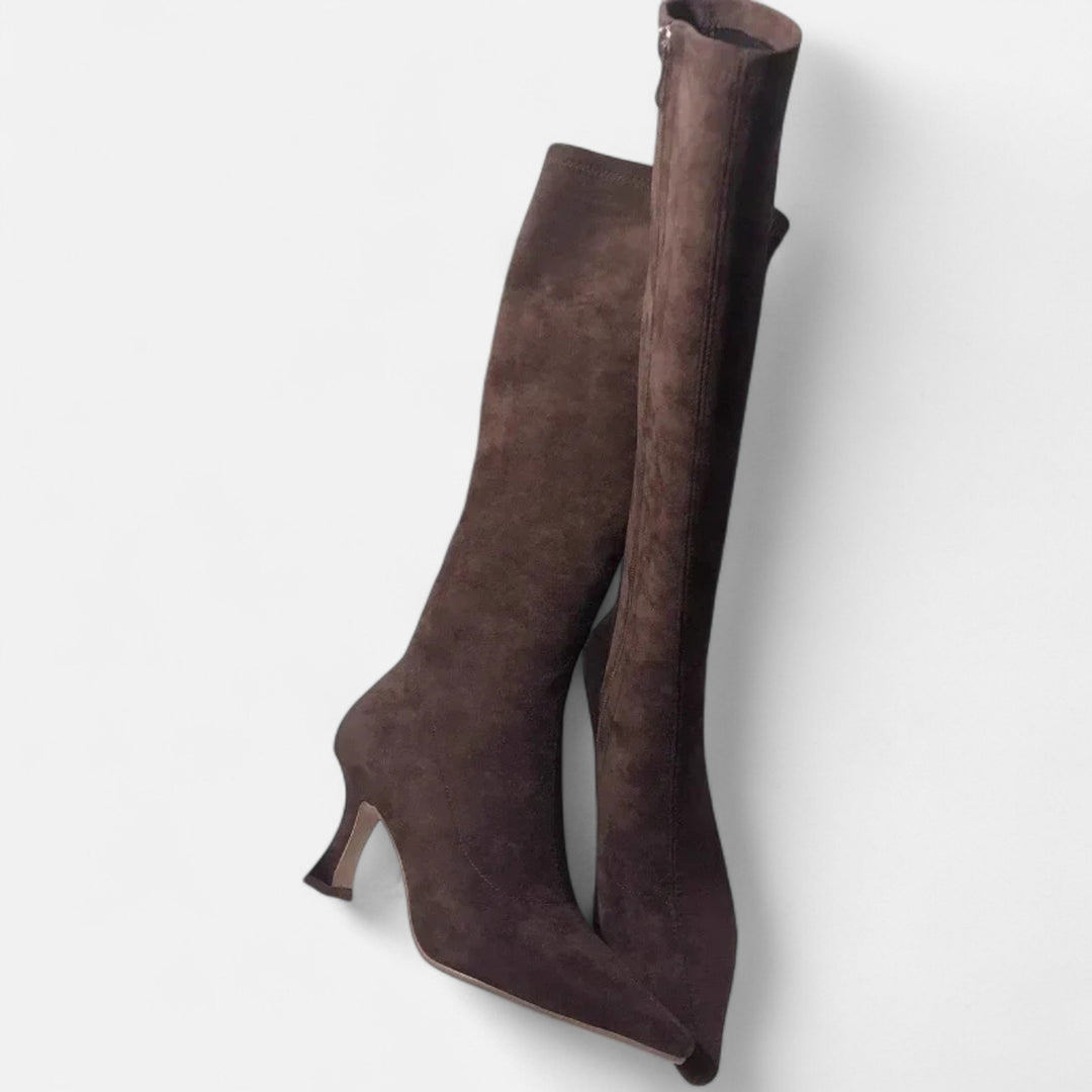 Women’s Zip Winter Knee High Boots | Heel