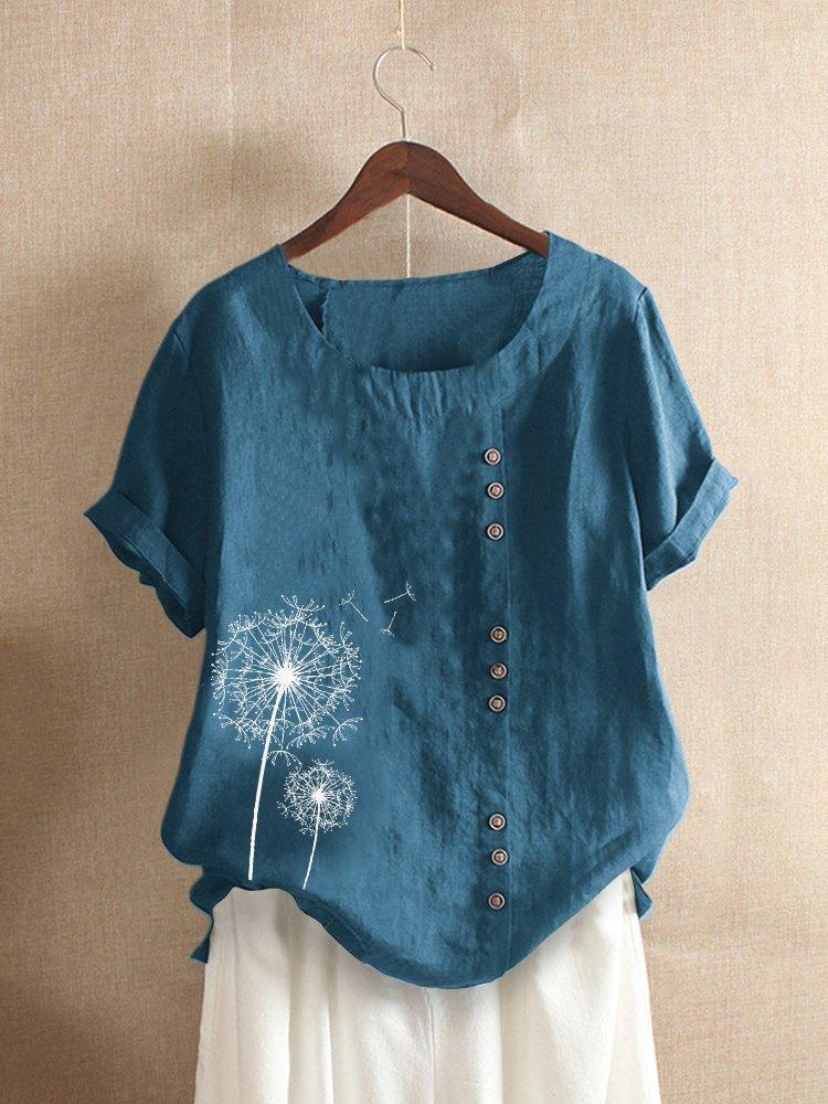 Women's Round Neck Blouse | Short Sleeve