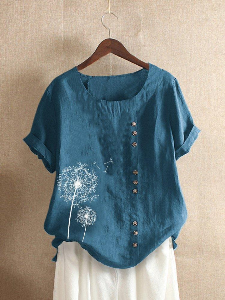 Women's Round Neck Blouse | Short Sleeve
