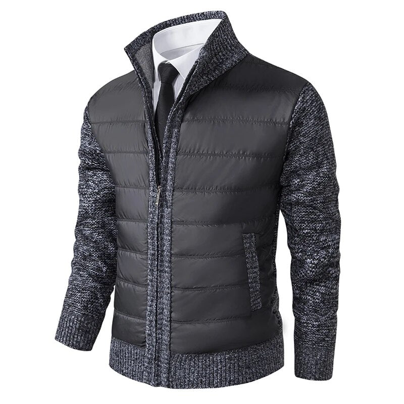 Men's Hybrid Quilted Jacket | Stand Collar
