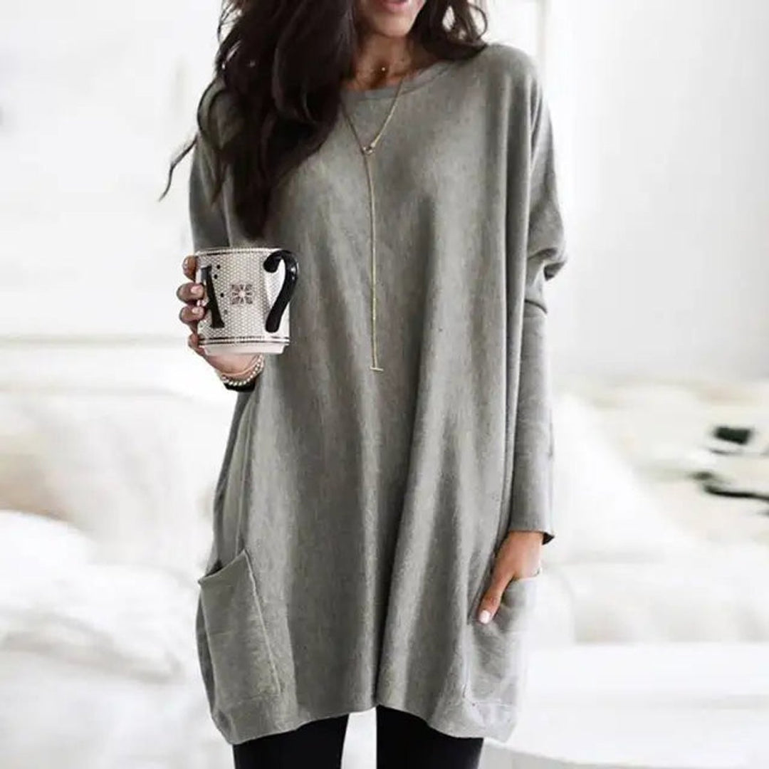 Women's Oversized Pocket Top | Crew Neck