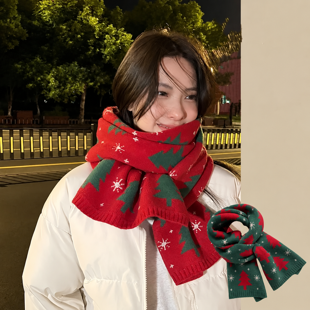 Women's Winter Knitted Scarf | Christmas