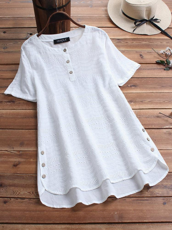 Women's Short Sleeve Summer Blouse | Henley