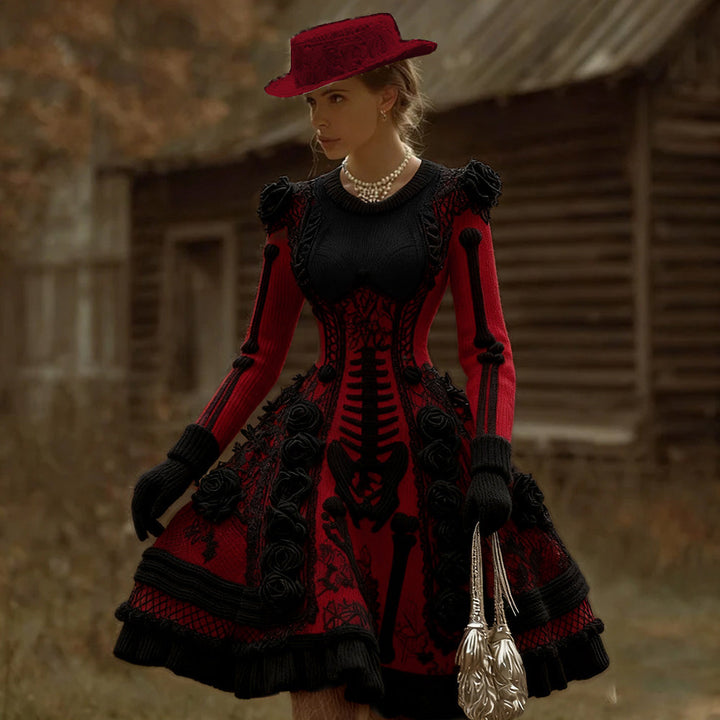 Women's Vintage Halloween Knit Dress | Mini