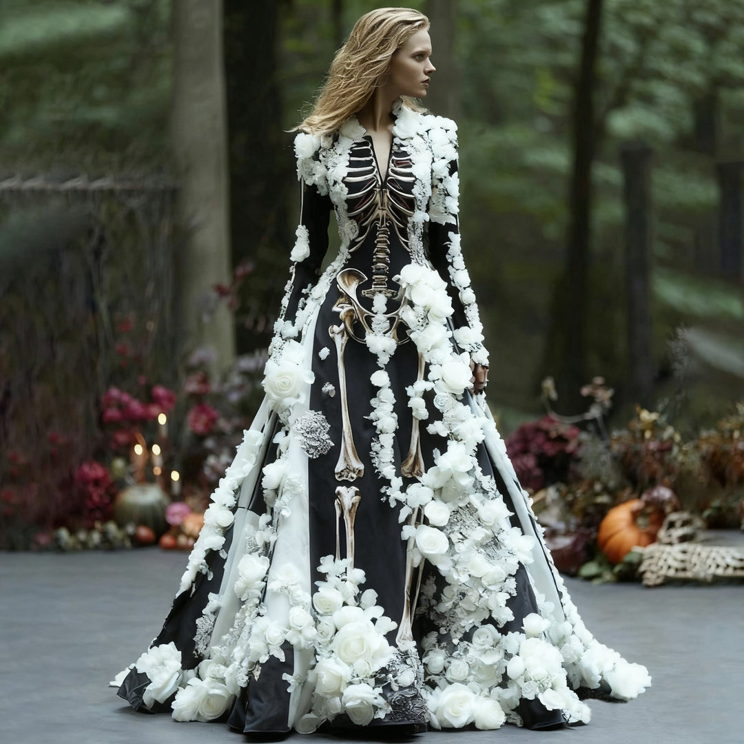 Women's Floral Long Sleeve Maxi Dress | Halloween