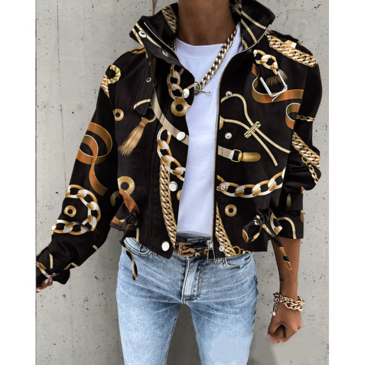 Women's Abstract Print Jacket | Elegant