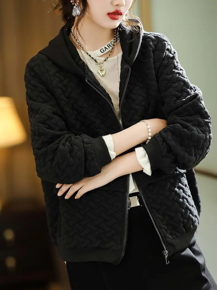 Women's Quilted Hooded Winter Jacket | Zip Up