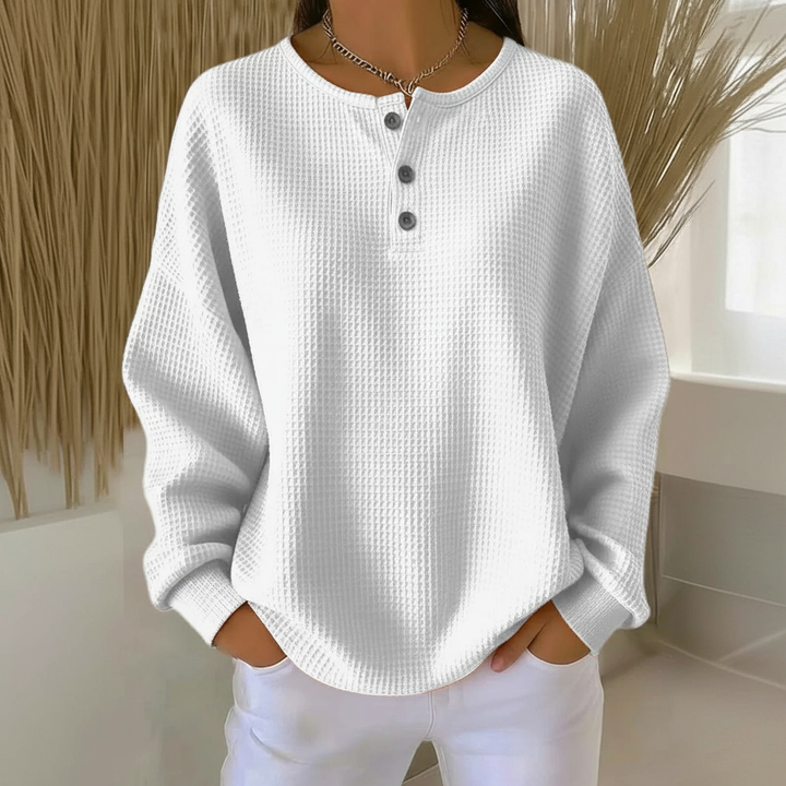 Women's Textured Waffle Knit Jumper | Relaxed Fit