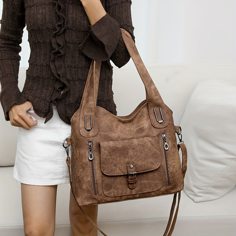 Women’s Vintage Shoulder Bag | Multi-Pocket