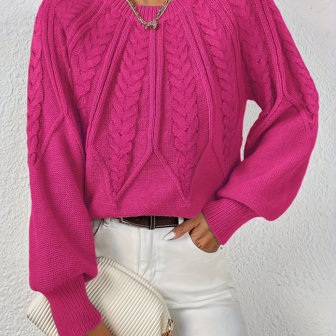 Women’s Long Sleeve Knit Sweater | Textured