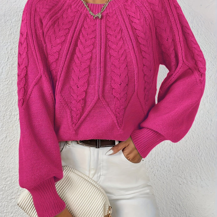 Women’s Long Sleeve Knit Sweater | Textured