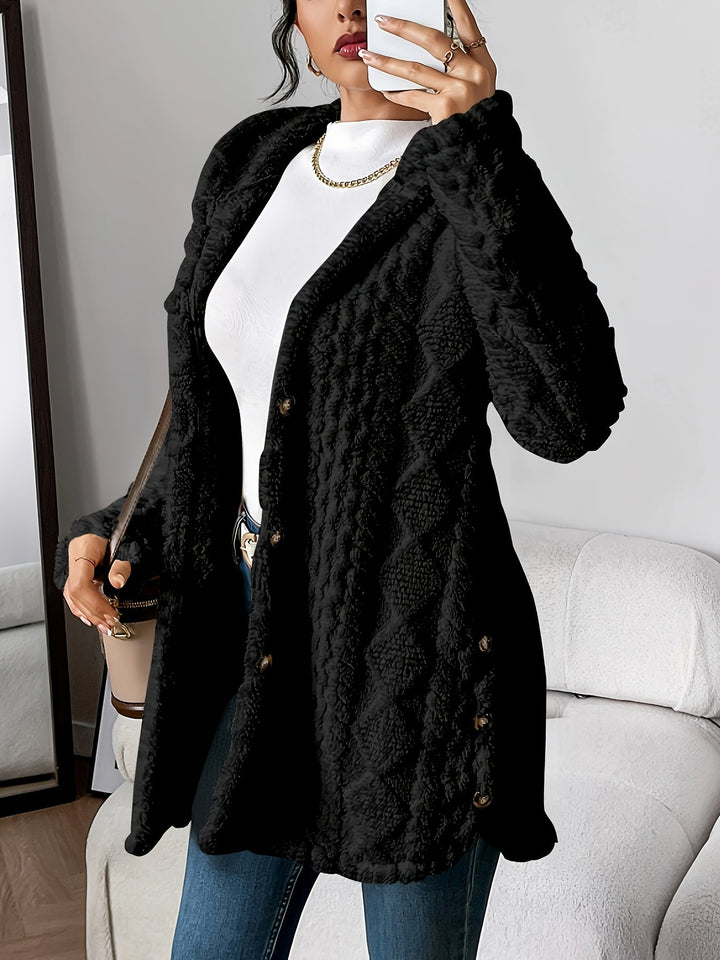 Women's Textured Elegant Coat | Longline
