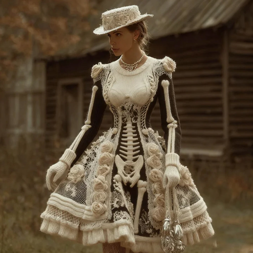 Women's Vintage Halloween Knit Dress | Mini