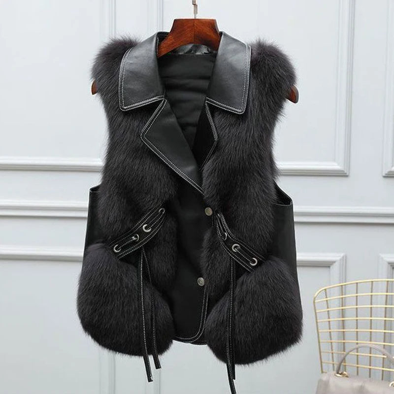 Women's Winter Sleeveless Gilet | Collar