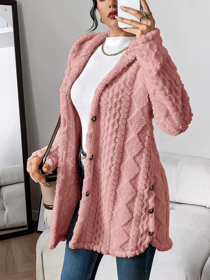 Women's Textured Elegant Coat | Longline