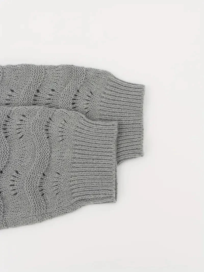 Women's Longline Open Front Cardigan | Pointelle Sleeve