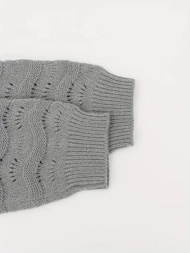 Women's Longline Open Front Cardigan | Pointelle Sleeve