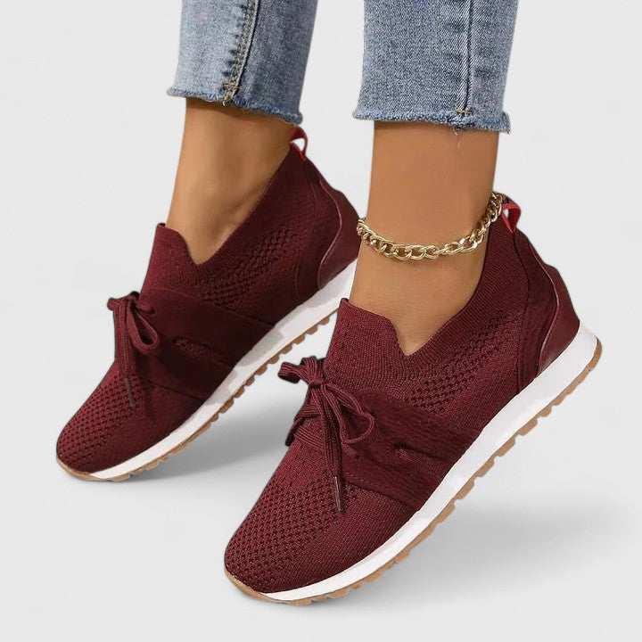 Women's Lace Up Detail Comfort Sneakers | Slip On