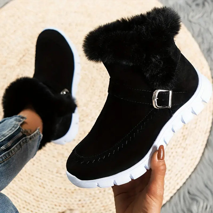 Women's Winter Buckle Ankle Boots | Flat