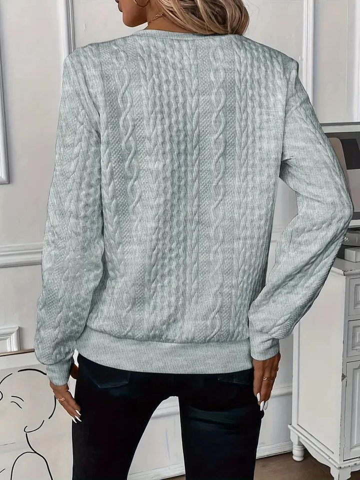 Women's Cable Textured Sweatshirt | Quarter-Zip