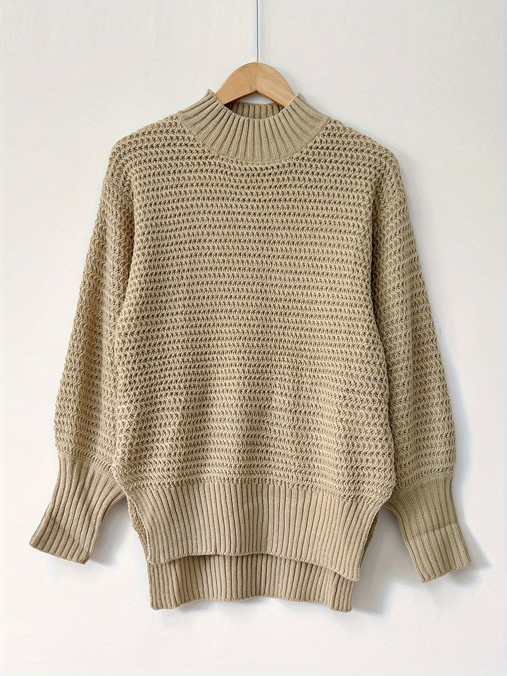 Women's Mock Neck Chunky Knit Jumper | Oversized