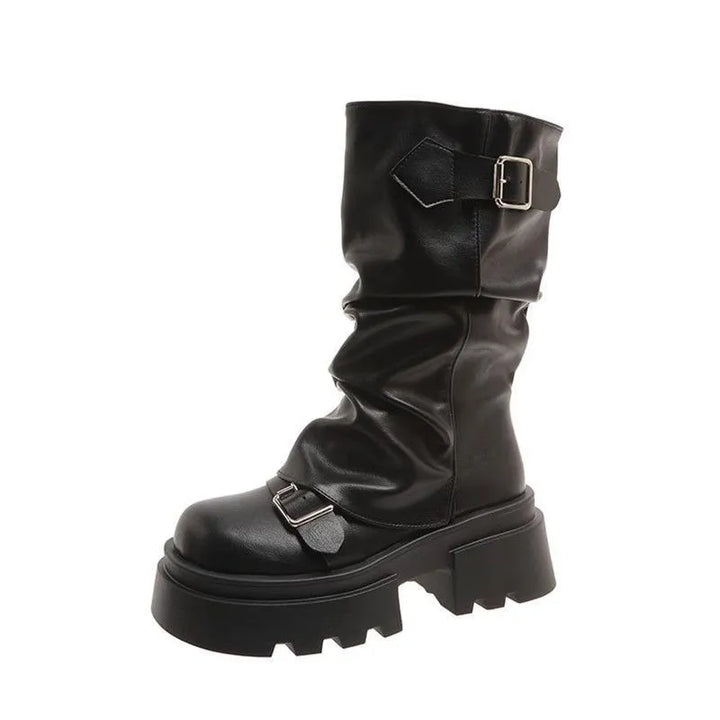 Women's Chunky Knee High Boots | Buckles