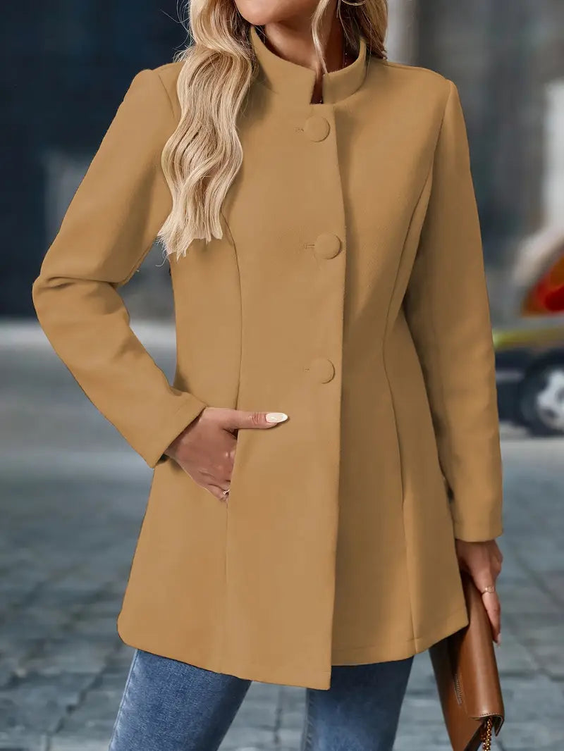 Women's Elegant Winter Coat | Buttons