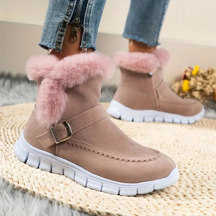 Women's Winter Buckle Ankle Boots | Flat