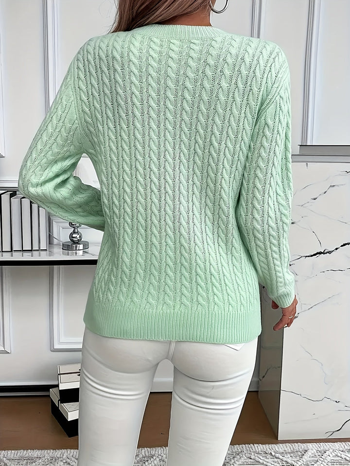 Women's Rib Winter Knitted Jumper | Crew Neck