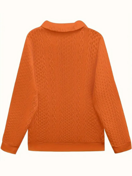 Women's Cable Textured Sweatshirt | Quarter-Zip