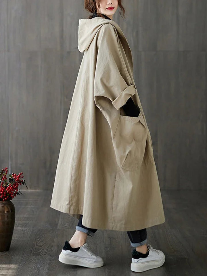 Women's Long Hooded Trench Coat | Oversized