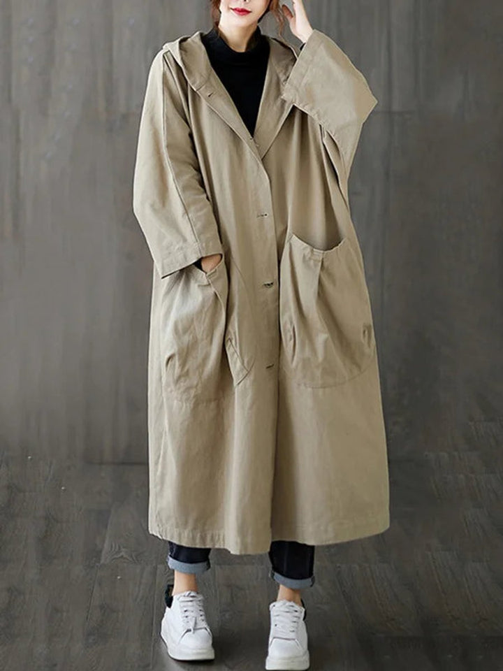 Women's Long Hooded Trench Coat | Oversized