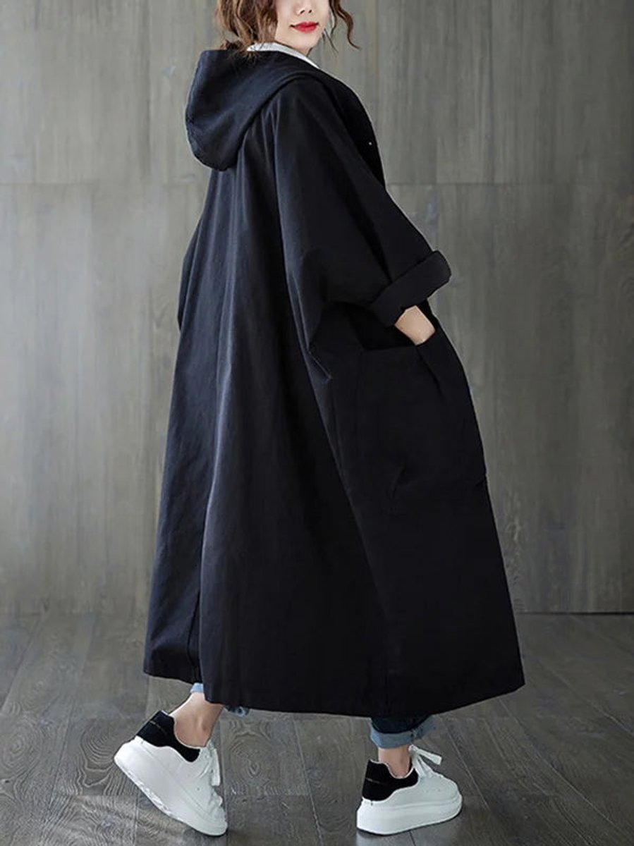 Women's Long Hooded Trench Coat | Oversized