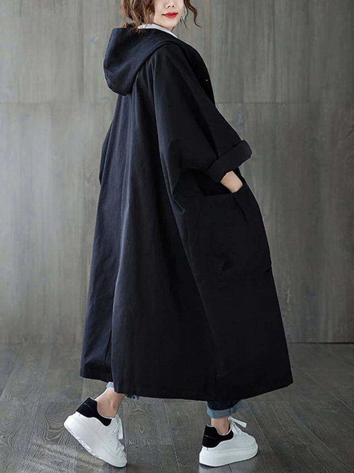 Women's Long Hooded Trench Coat | Oversized