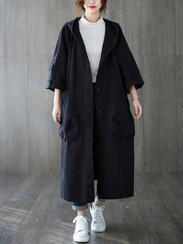 Women's Long Hooded Trench Coat | Oversized