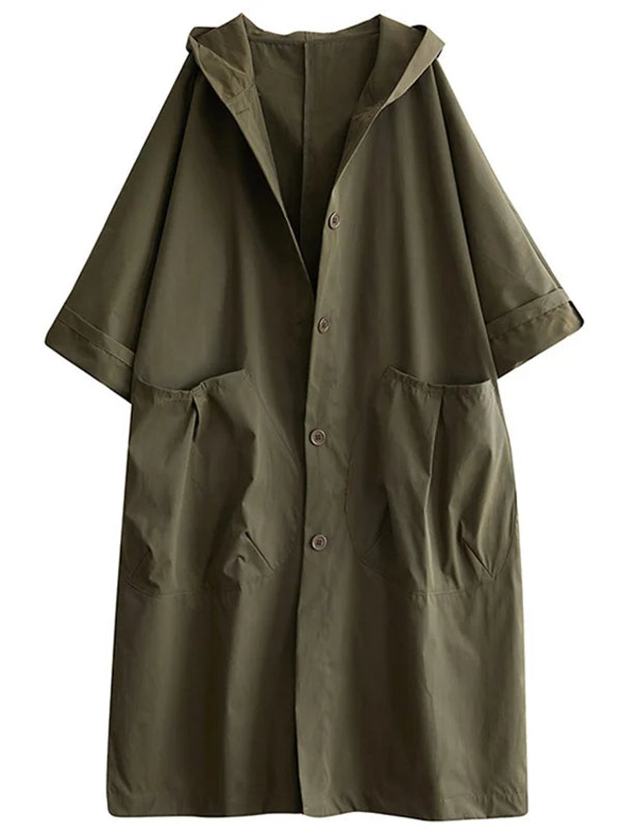Women's Long Hooded Trench Coat | Oversized