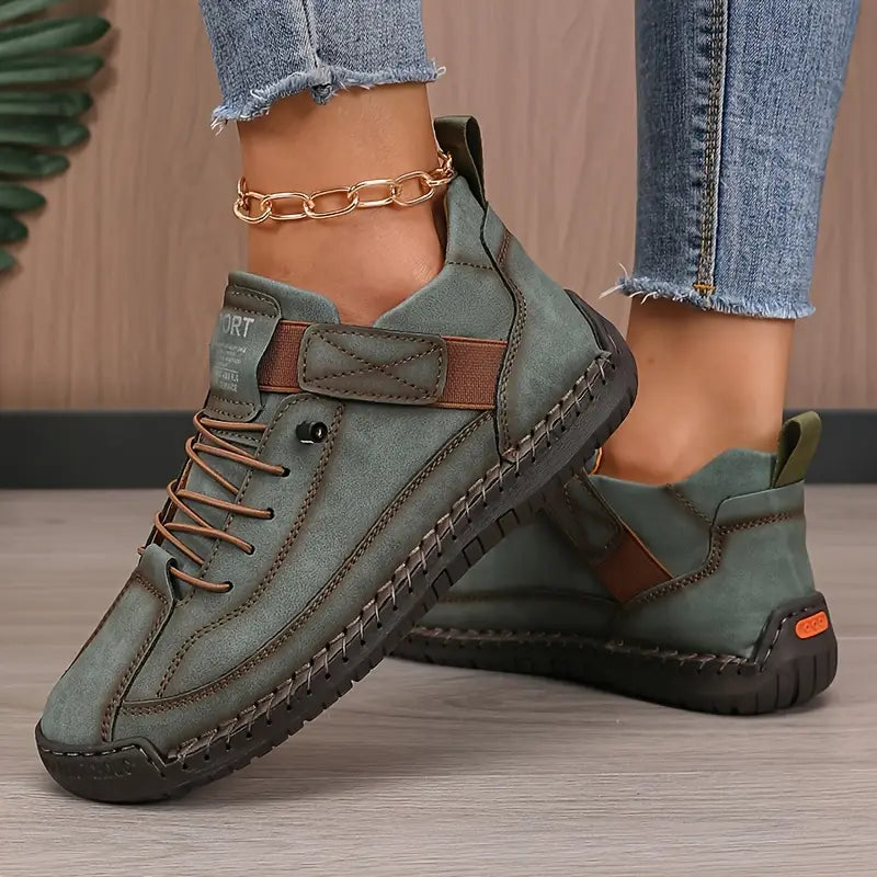 Women's Casual Outdoor Flat Sneakers | Lace Up