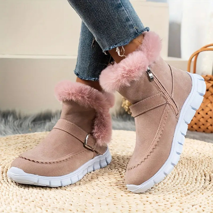 Women's Winter Buckle Ankle Boots | Flat