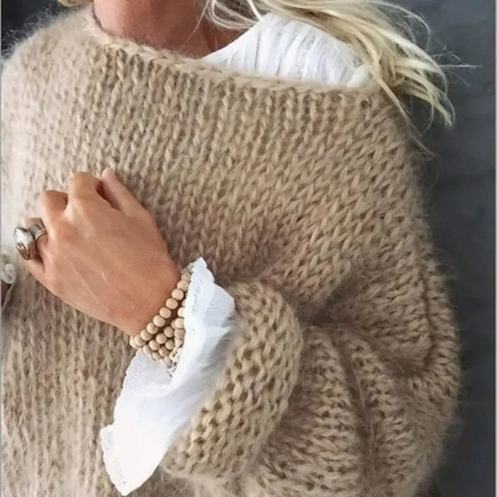 Women's Oversized Fuzzy Knit Sweater | Winter