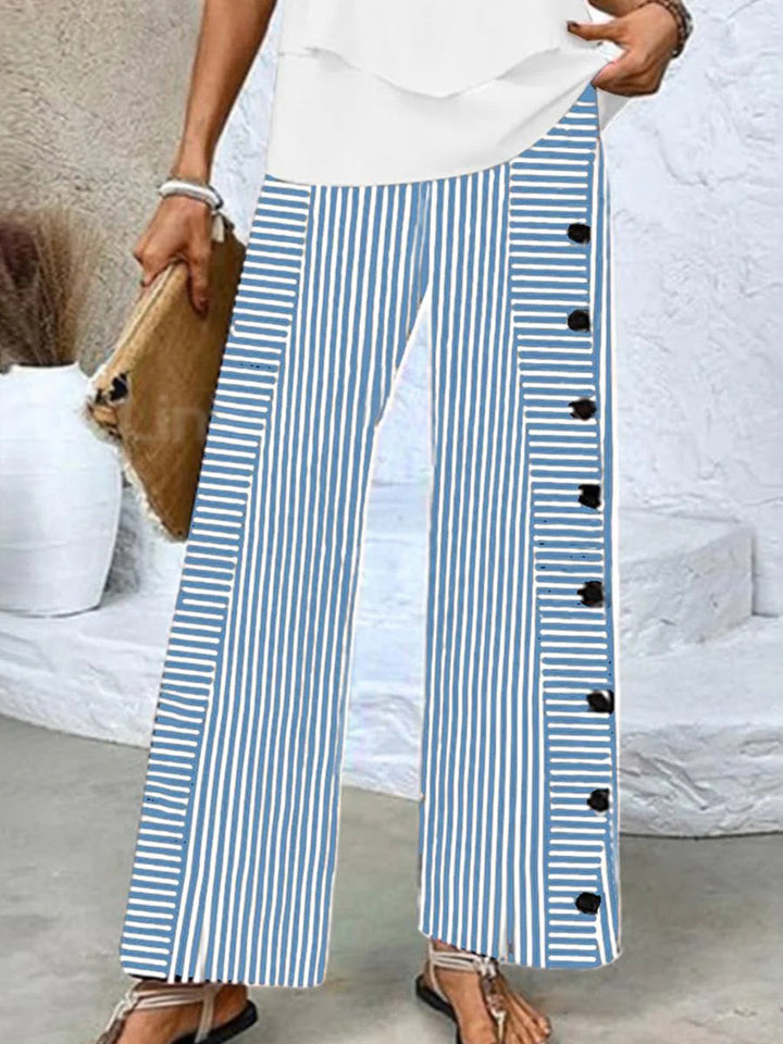 Women's Stylish Striped Trousers | Wide Leg