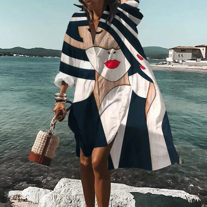 Women's Casual Straight Cut Shirt Dress | Midi