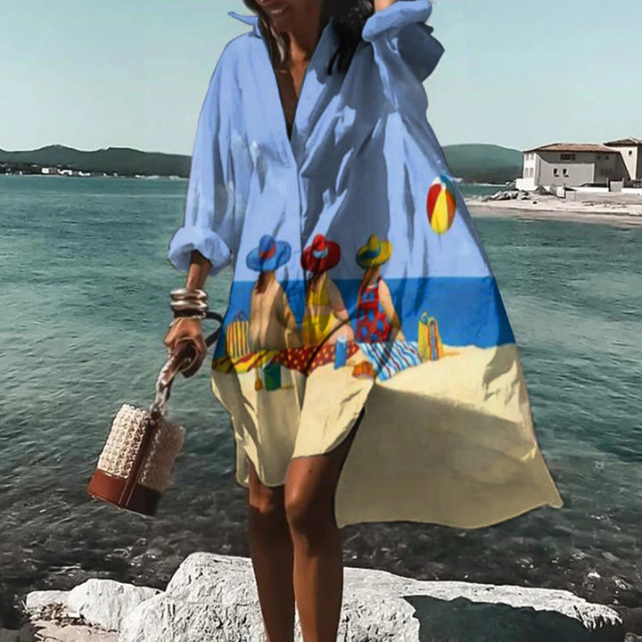 Women's Casual Straight Cut Shirt Dress | Midi